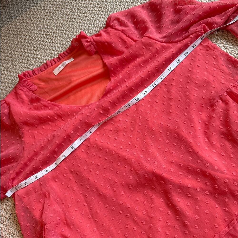 Arula Women's Coral Pink Textured Dress Size X / XL Longsleeve Mini Summer Fun - Picture 7 of 8
